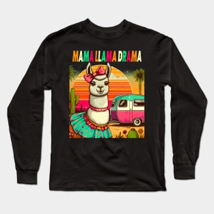 Cute Llama Squad Shirt Retro 80s Style Design Long Sleeve T-Shirt